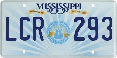 MS license plate LCR293