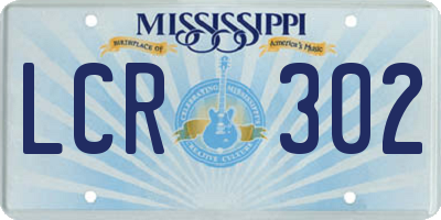 MS license plate LCR302
