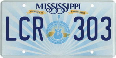MS license plate LCR303
