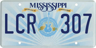 MS license plate LCR307