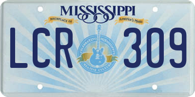 MS license plate LCR309