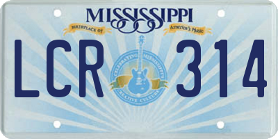 MS license plate LCR314