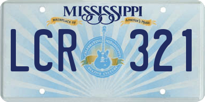 MS license plate LCR321