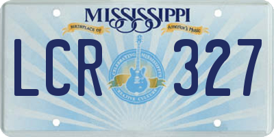 MS license plate LCR327