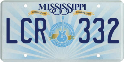 MS license plate LCR332