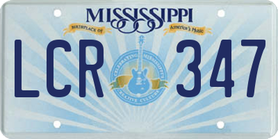 MS license plate LCR347