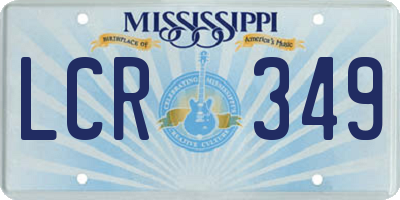 MS license plate LCR349
