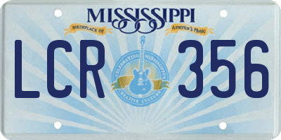 MS license plate LCR356