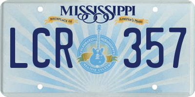 MS license plate LCR357