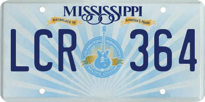 MS license plate LCR364