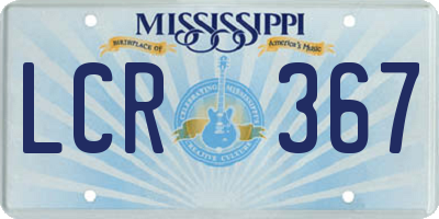 MS license plate LCR367