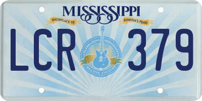MS license plate LCR379