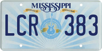 MS license plate LCR383