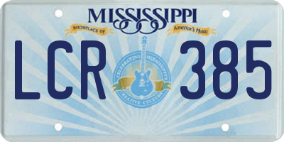 MS license plate LCR385
