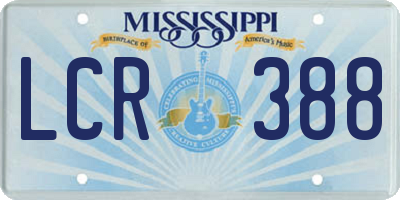 MS license plate LCR388