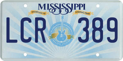 MS license plate LCR389