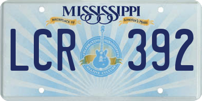 MS license plate LCR392