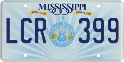 MS license plate LCR399