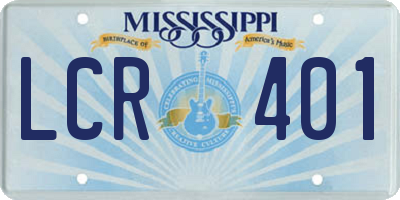 MS license plate LCR401