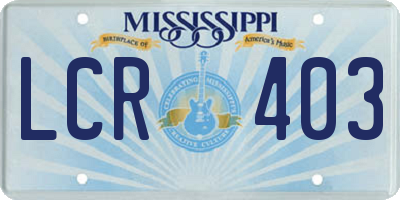 MS license plate LCR403