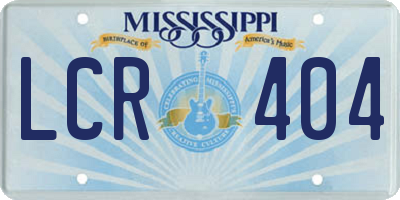 MS license plate LCR404