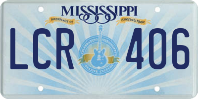 MS license plate LCR406