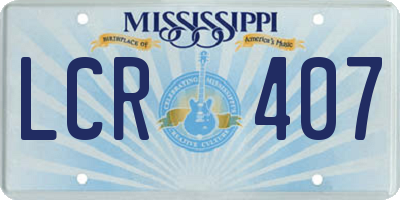 MS license plate LCR407