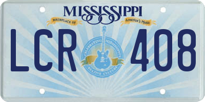 MS license plate LCR408