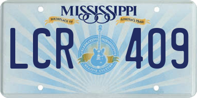 MS license plate LCR409