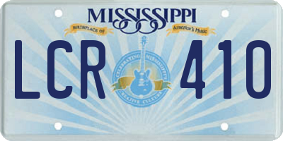 MS license plate LCR410