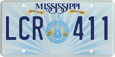 MS license plate LCR411