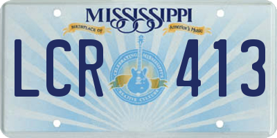 MS license plate LCR413