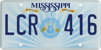 MS license plate LCR416