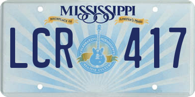 MS license plate LCR417