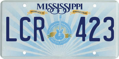 MS license plate LCR423