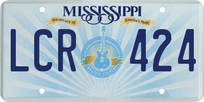 MS license plate LCR424