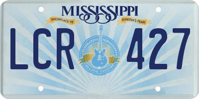 MS license plate LCR427