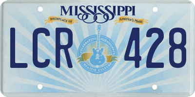 MS license plate LCR428