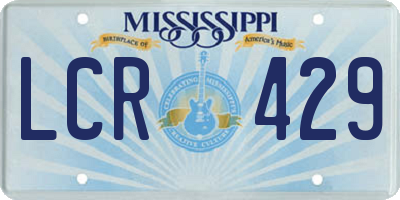 MS license plate LCR429