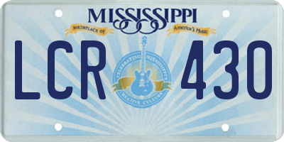 MS license plate LCR430