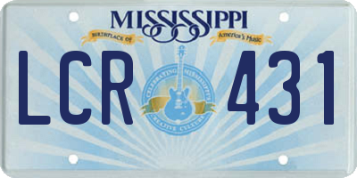 MS license plate LCR431