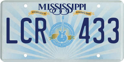 MS license plate LCR433