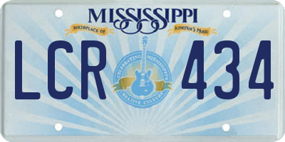 MS license plate LCR434