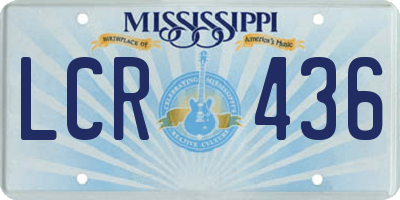 MS license plate LCR436