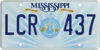MS license plate LCR437