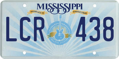 MS license plate LCR438
