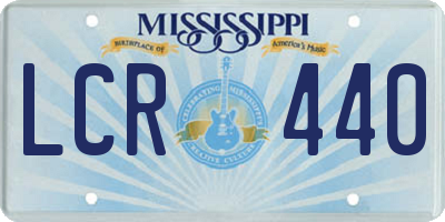 MS license plate LCR440