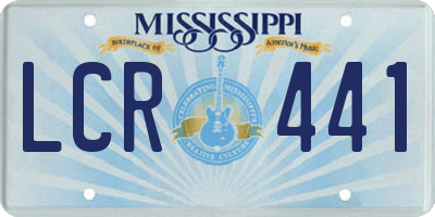 MS license plate LCR441