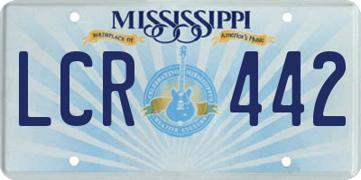 MS license plate LCR442