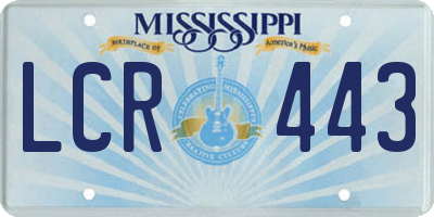 MS license plate LCR443